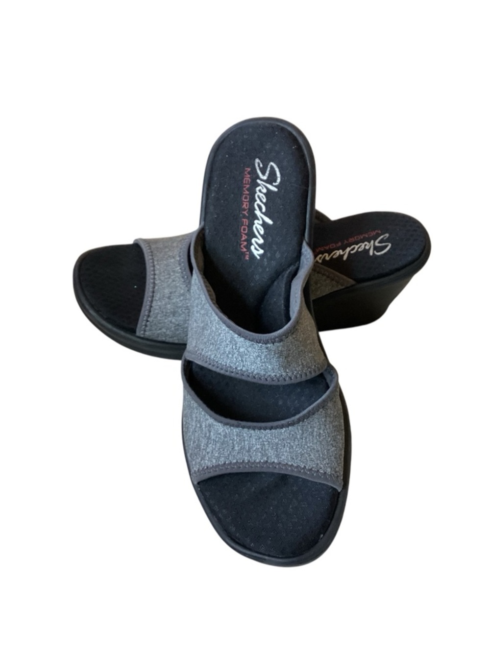 Skechers Gray Slide Wedge Sandals Misses size 8